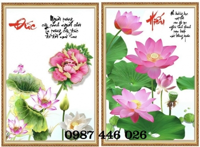 Tranh gạch hoa sen 3d