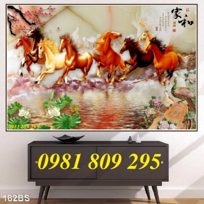 Gạch tranh phong thủy , tranh 3d mã đáo thành công JP455