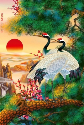 Tranh gạch chim hạc 3d - 1899CV