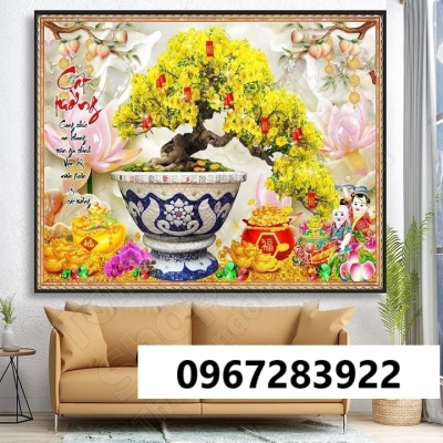 Tranh gạch đẹp trang trí 3D hoa mai