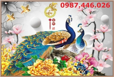 Gạch tranh chim công HP72443