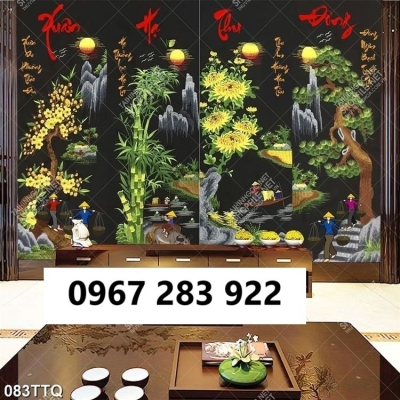 Gạch tranh đẹp tứ quý phong thủy