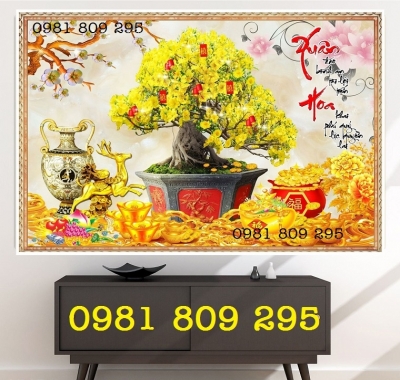 Tranh gạch 3d mai vàng đẹp HP8588