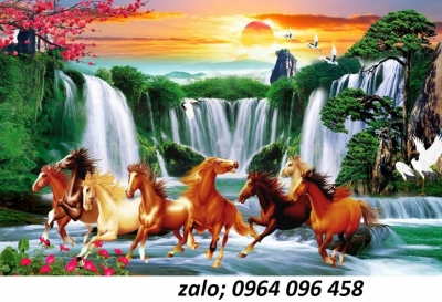 Tranh gạch 3d ốp tường phong thủy phòng khách - LSCX33