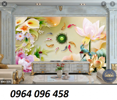 Tranh gạch 9 cá quần tụ - MVB94