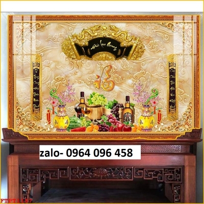 Tranh gạch ốp tường phòng thờ 3d - THHV55