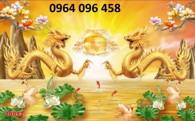 tranh 3d rồng phụng - CV49