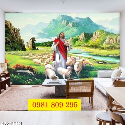 Tranh 3d công giáo , gạch tranh chú chăn chiên