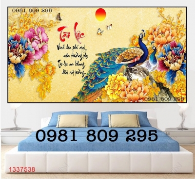 Tranh chim công 3d - tranh gạch chim công FDGFHG5