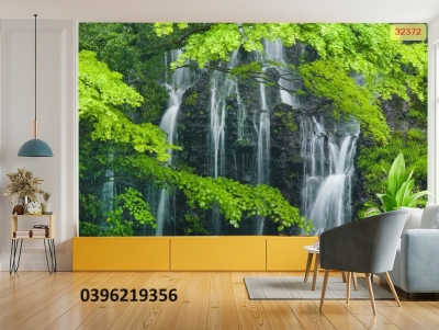 Tranh cảnh thác nước đẹp 3D