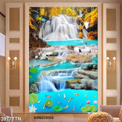 Tranh thác nước đẹp trang trí 3d