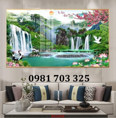 Gạch tranh thác nước trang trí