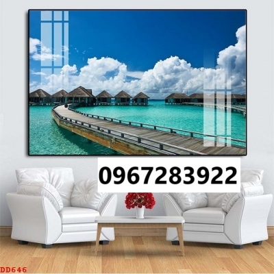 Gạch tranh 3d cảnh biển xanh