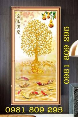 Tranh gạch cây kim tiền H976