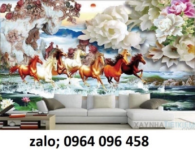 Tranh gạch 3d bát mã - KXDC744
