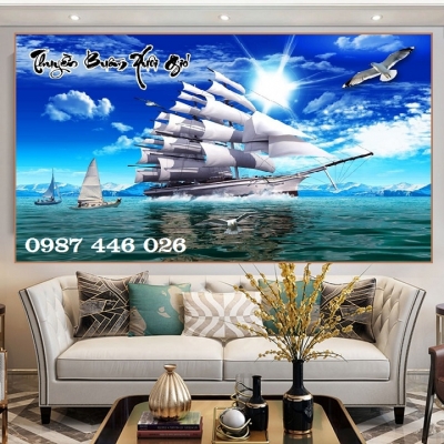 Tranh gach mẹn thuyền buồm HP2833