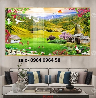 Tranh gạch phong cảnh đồng quê 3d - 2DCV54