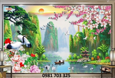 gạch 3D phong cảnh- tranh gạch 3D