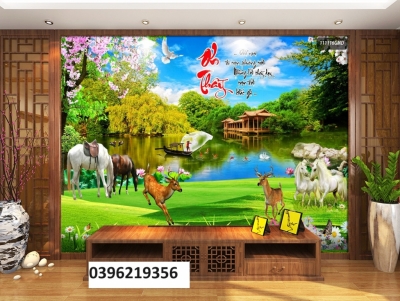 Tranh gạch đẹp sơn thủy trang trí