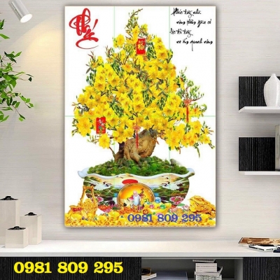 Gạch 3d phong thủy hoa mai NH333