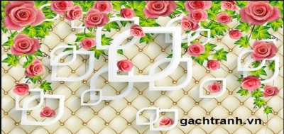 Tranh gạch hoa hồng leo 3d - 0977CV