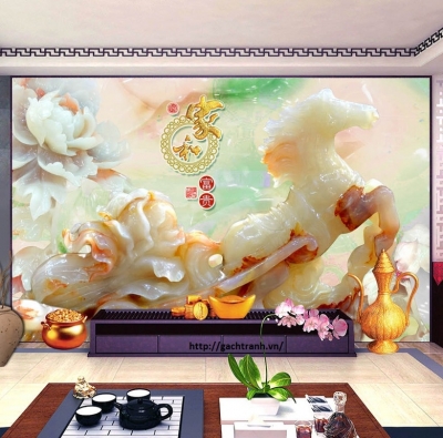 Tranh gạch 3d bát mã -5999CB