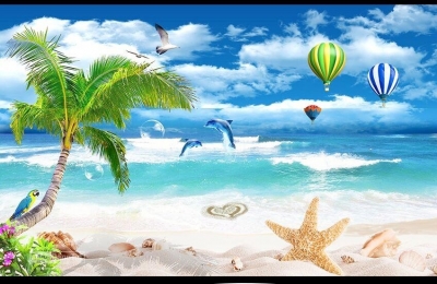 Tranh gạch 3d ốp tường phong cảnh biển - FGH89