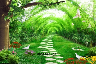 Gạch tranh 3d ốp tường rừng tre - FDXCC43