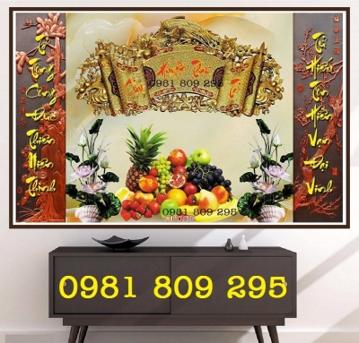 Gạch tranh phòng thờ gia tiên