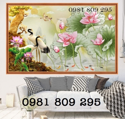 Tranh gạch chim hạc 3d cao cấp HG9343