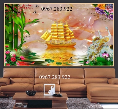 Gạch ốp tường 3D thuyền buồm