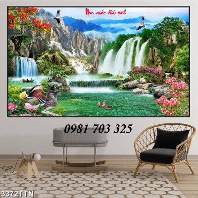 Tranh phong cảnh sơn thủy hữu tình-tranh gạch