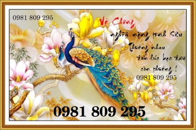 Tranh gạch 3d chim công đẹp