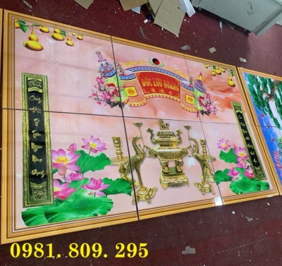 Tranh gạch 3d phòng thờ lư hương HQ999