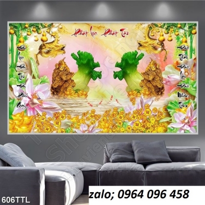Tranh gạch 3d ốp tường phòng khách đẹp - 66XMN