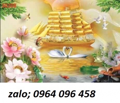 Gạch tranh 3d phong thủy phòng khách - CVV8