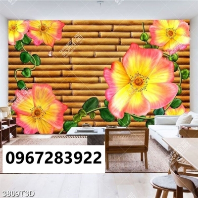 Gạch tranh hoa 3d trang trí