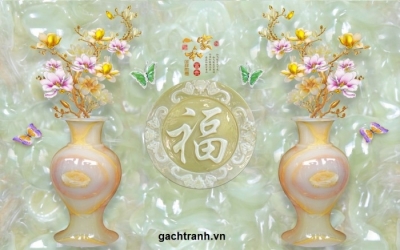 Tranh gạch 3d phong thủy phòng khách - BMN63
