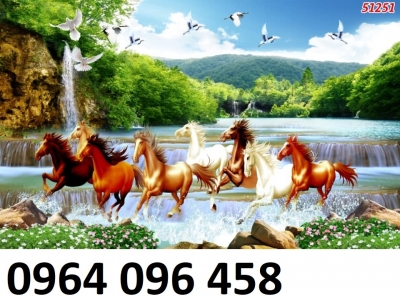 Tranh gạch 3d phong thủy mã đáo thành công - 77C66