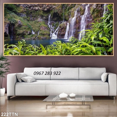 Tranh ốp tường gạch men phòng khách 3d