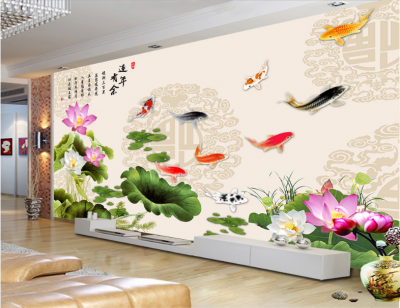Tranh gạch 3d phong thủy cá chép - 3077CN
