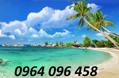 Tranh gạch 3d phong cảnh bờ biển cây dừa - KNB76