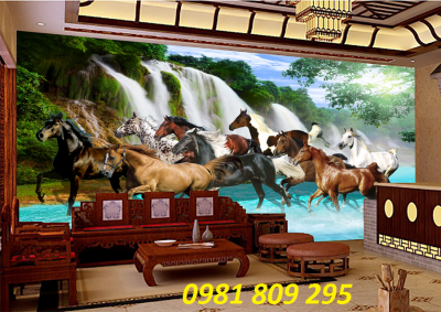 tranh gạch bát mã 3d