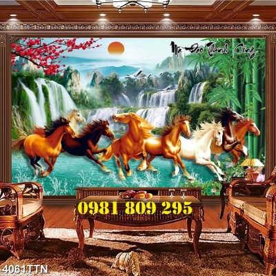 Tranh gạch 3d ngựa