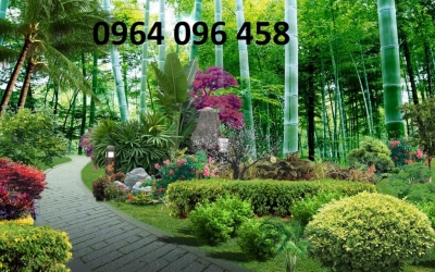 gạch tranh tre trúc 3d