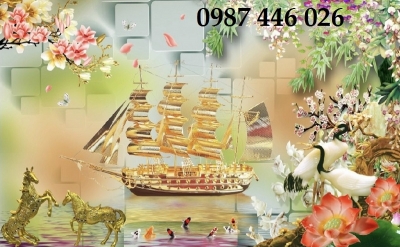 Gạch tranh thuyền buồm 3d HP7822