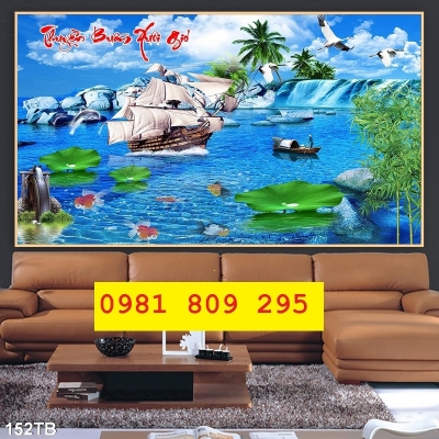 Tranh gạch thuyền buồm cao cấp