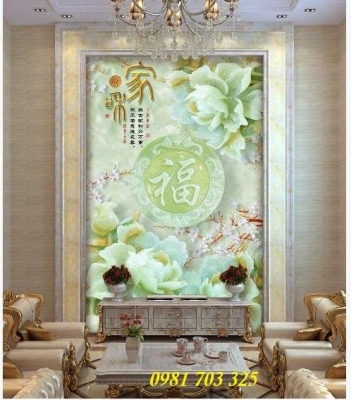 Tranh 3D khổ đứng, tranh hoa trang trí tường