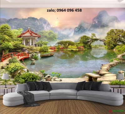 Tranh cảnh đồng quê - tranh gạch 3d ốp tường - 98CV