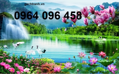 Gạch tranh ốp tường phong cảnh đồng quê 3d - PKKK96